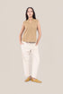 Sleeveless top in faux cashmere cotton blend